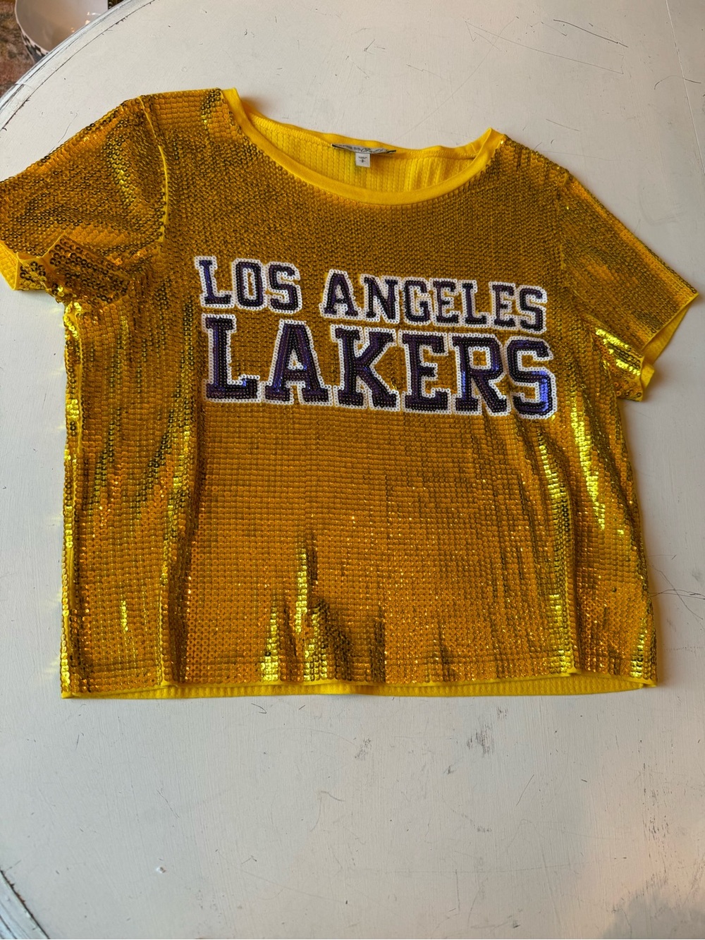 Los Angeles Lakers Gold Sequin women’s tee